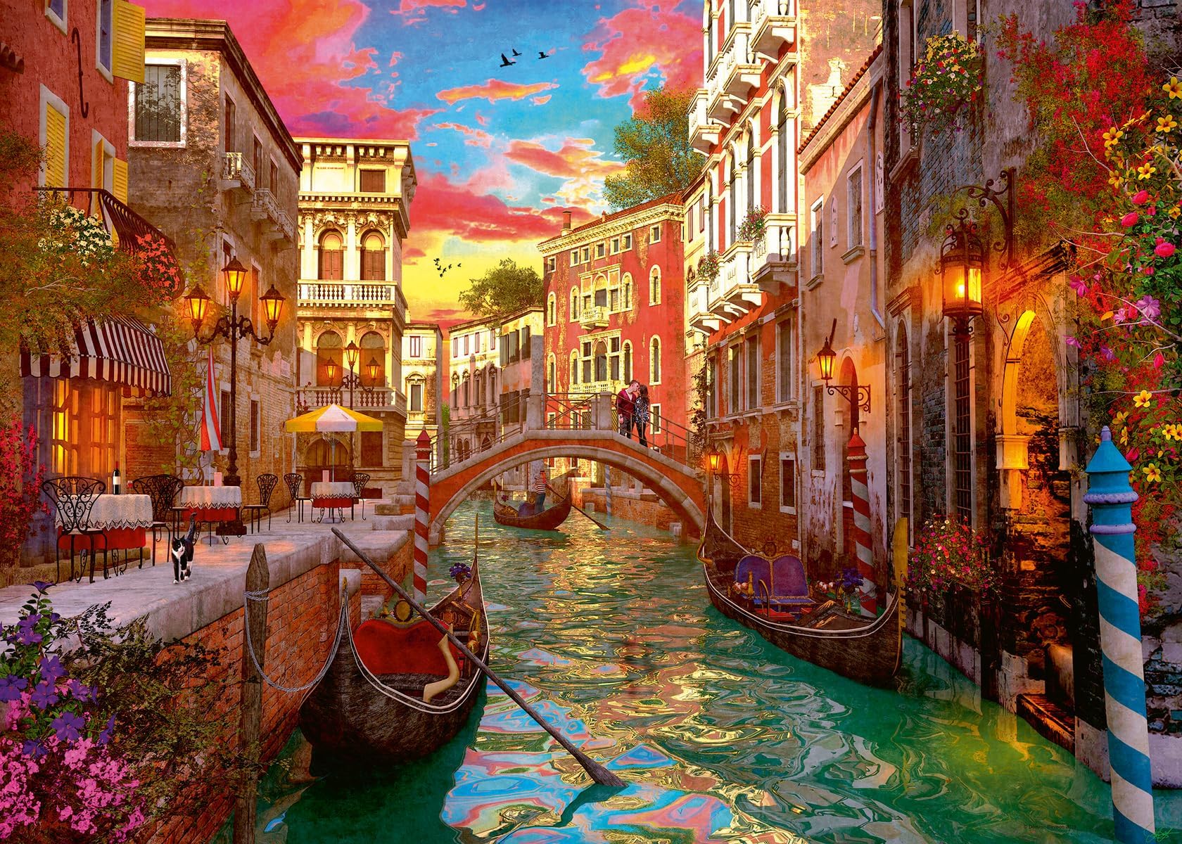Ravensburger - Venice Romance - 1000 Piece Jigsaw Puzzle - Stunning, Vivid Colors - Picturesque Venice Scene - Bold, Romantic, and Bright - Puzzles for Adults