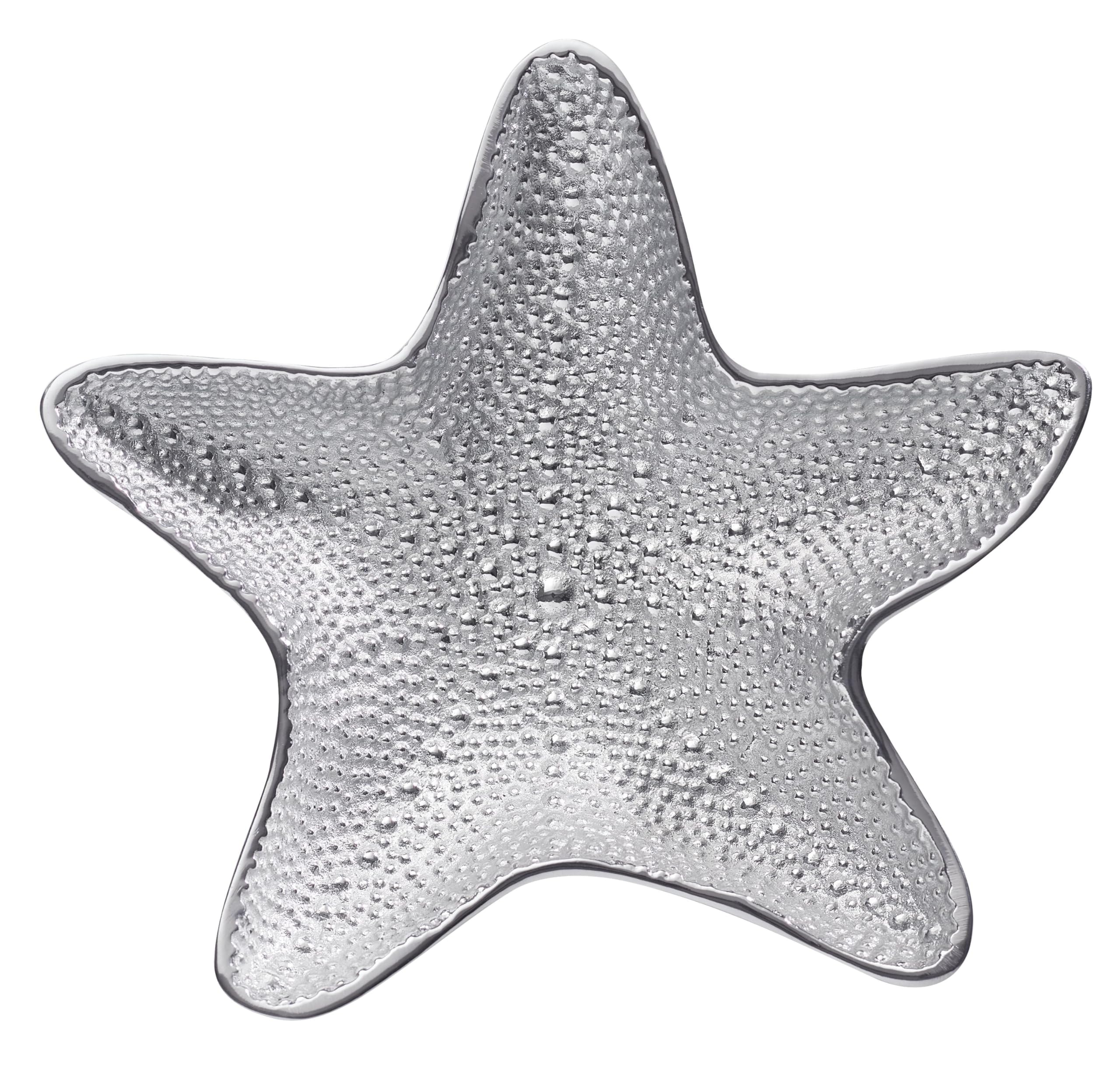 Plat à sauce étoile de mer MARIPOSA en aluminium argenté brillant pour apéritif