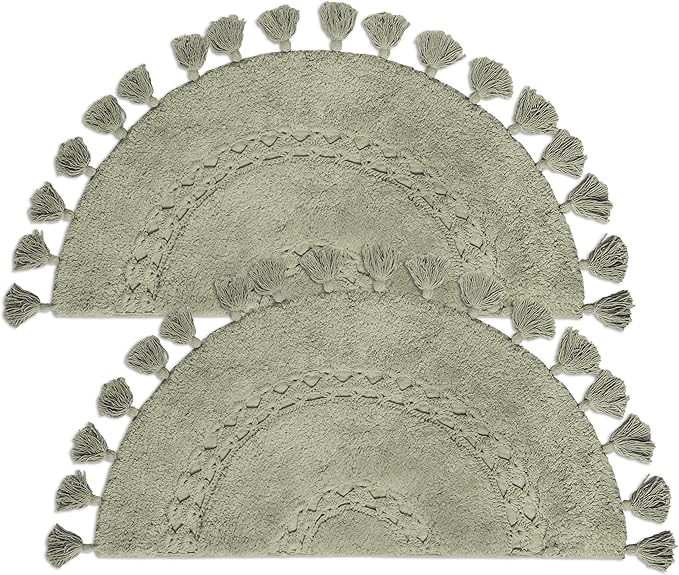 Amazon.com: Pack of 2 Unique Boho Rug - Half Circle Rug with Crochet ...