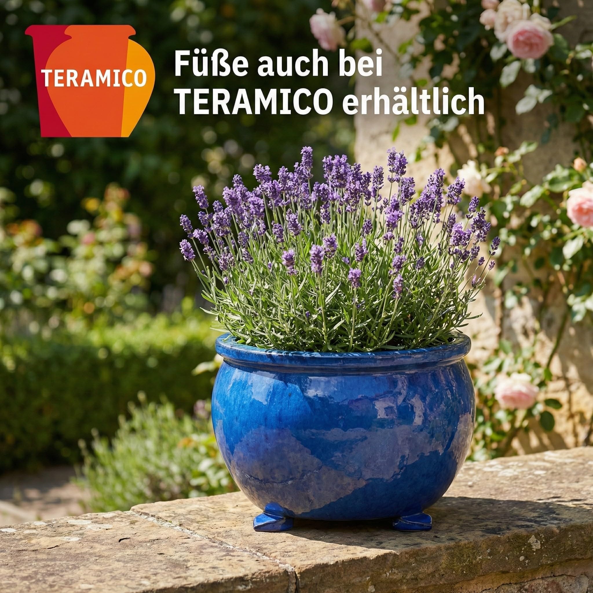 Teramico Premium Keramik-Pflanzschale Garten (Royal Blau, 46cm x 26cm) | Unsere Premium Keramik Pflanzgefäße sind absolut frostfest, sehr hochwertig und in diversen Größen und Farben verfügbar.