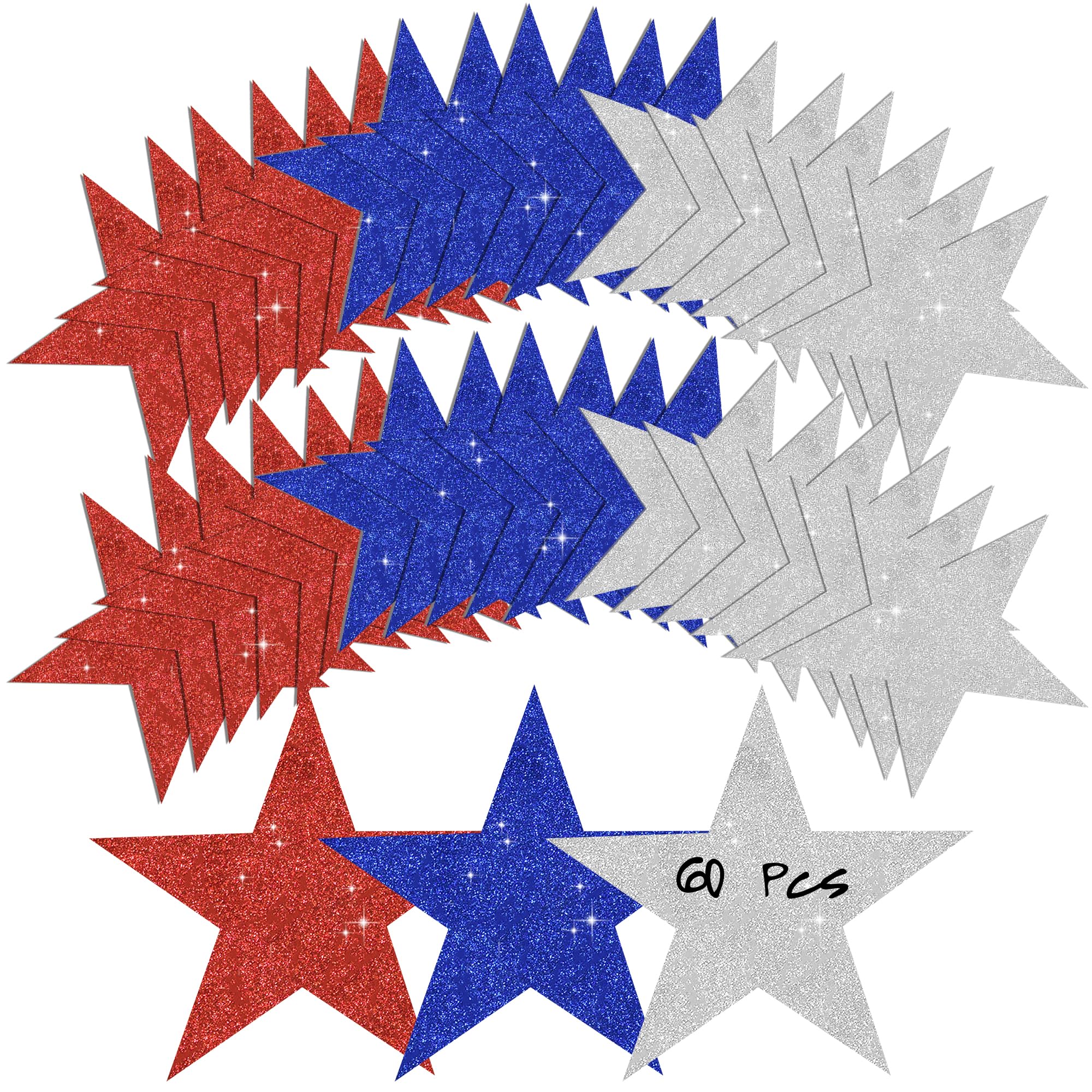 Vuzvuv 6 Inch Star Cutouts Red White Blue Paper for Bulletin Board Decor