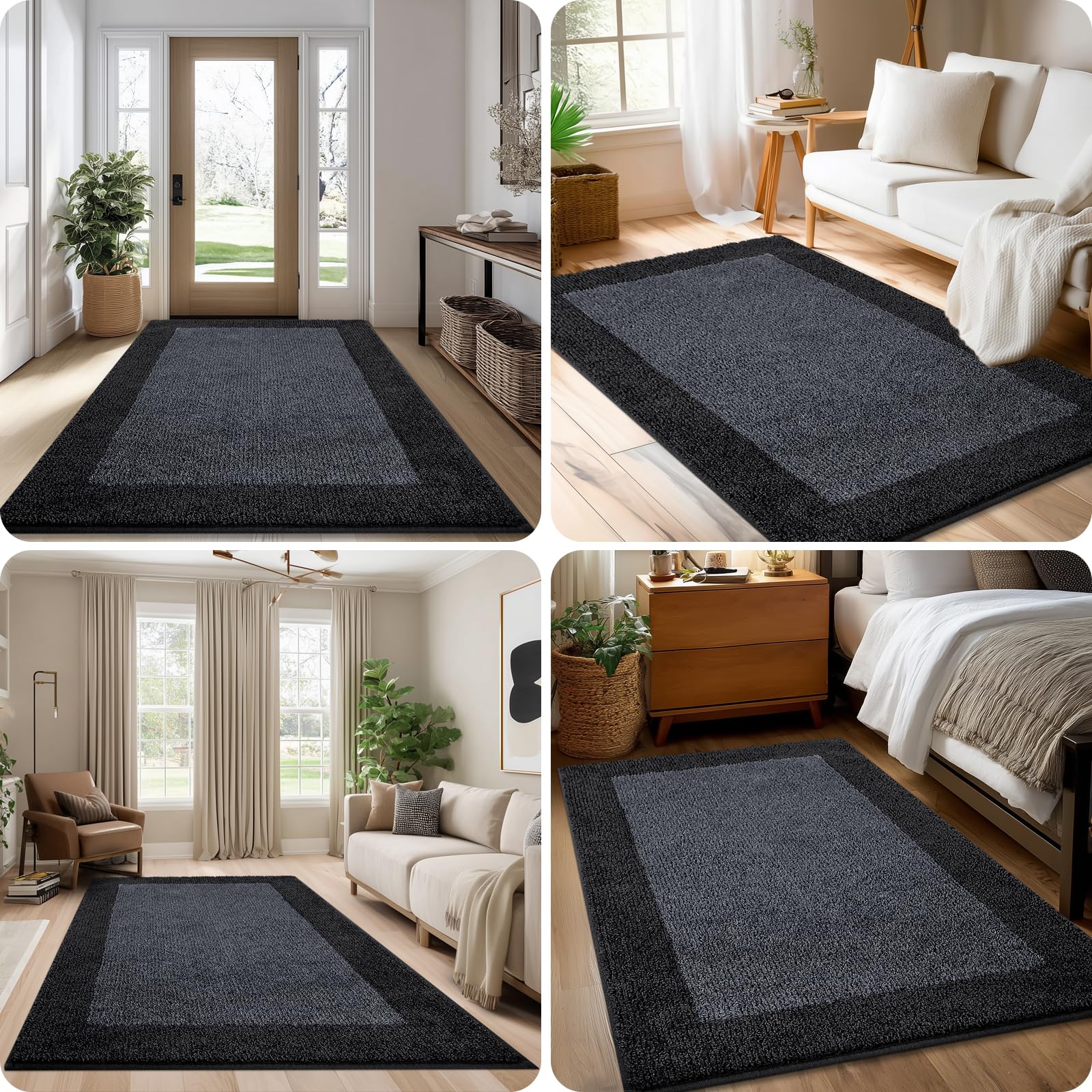 Tappeto Antiscivolo e Lavabile in Lavatrice 60 x 213 cm, Tappetino d'Ingresso Assorbenti per Cane, Corridoio, Bagno, Cucina, (Imballaggio Rotolo)