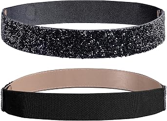 Lovful Stretchy Rhinestone Belt for Women,Crystal Elastic Dress Belt,Sparkle Bling Waist Belt