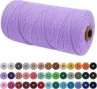 Vista 147 de JeogYong Cordón de macramé de un solo hilo 1mm x 426 yardas (1279 pies) Cuerda de algodón suave Hilo de macramé de 1 mm, suministros de macramé