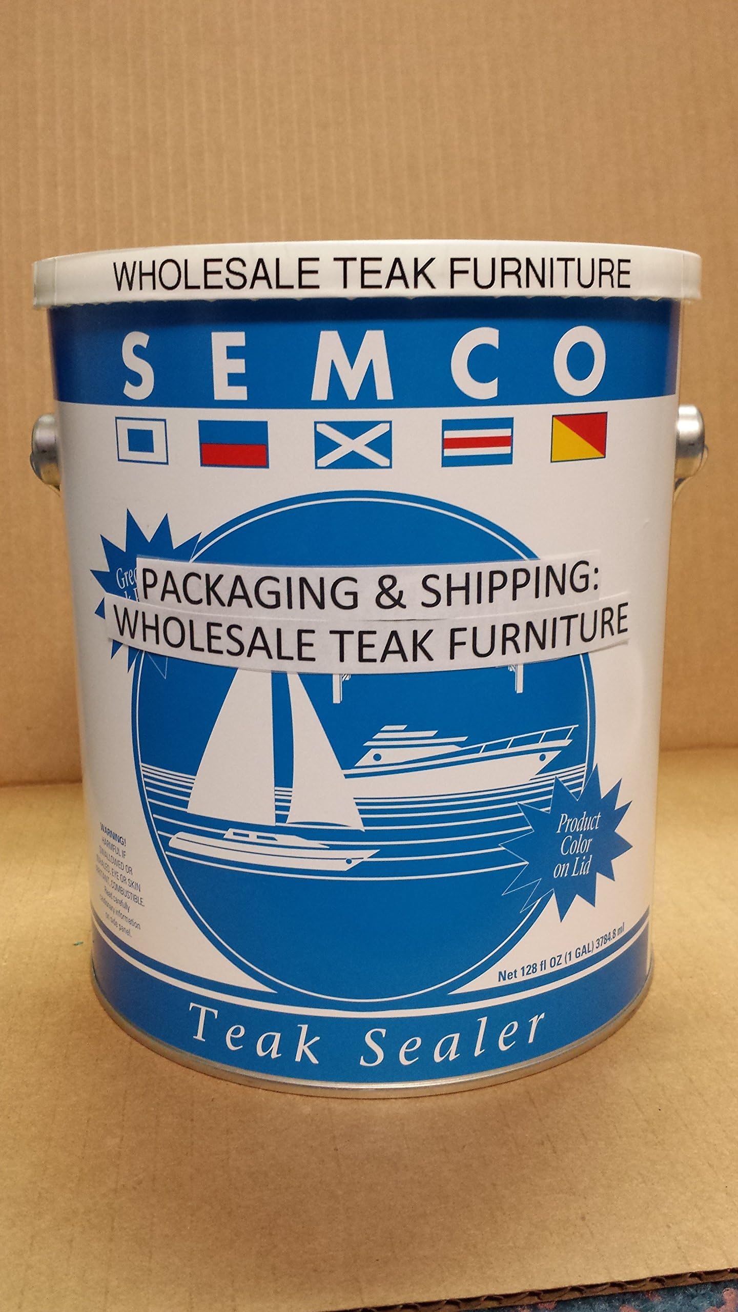 WholesaleTeakFurniture Gold Tone Finish Semco Teak Wood Sealer 1 Gallon Sealant Protector #WFAXSMG