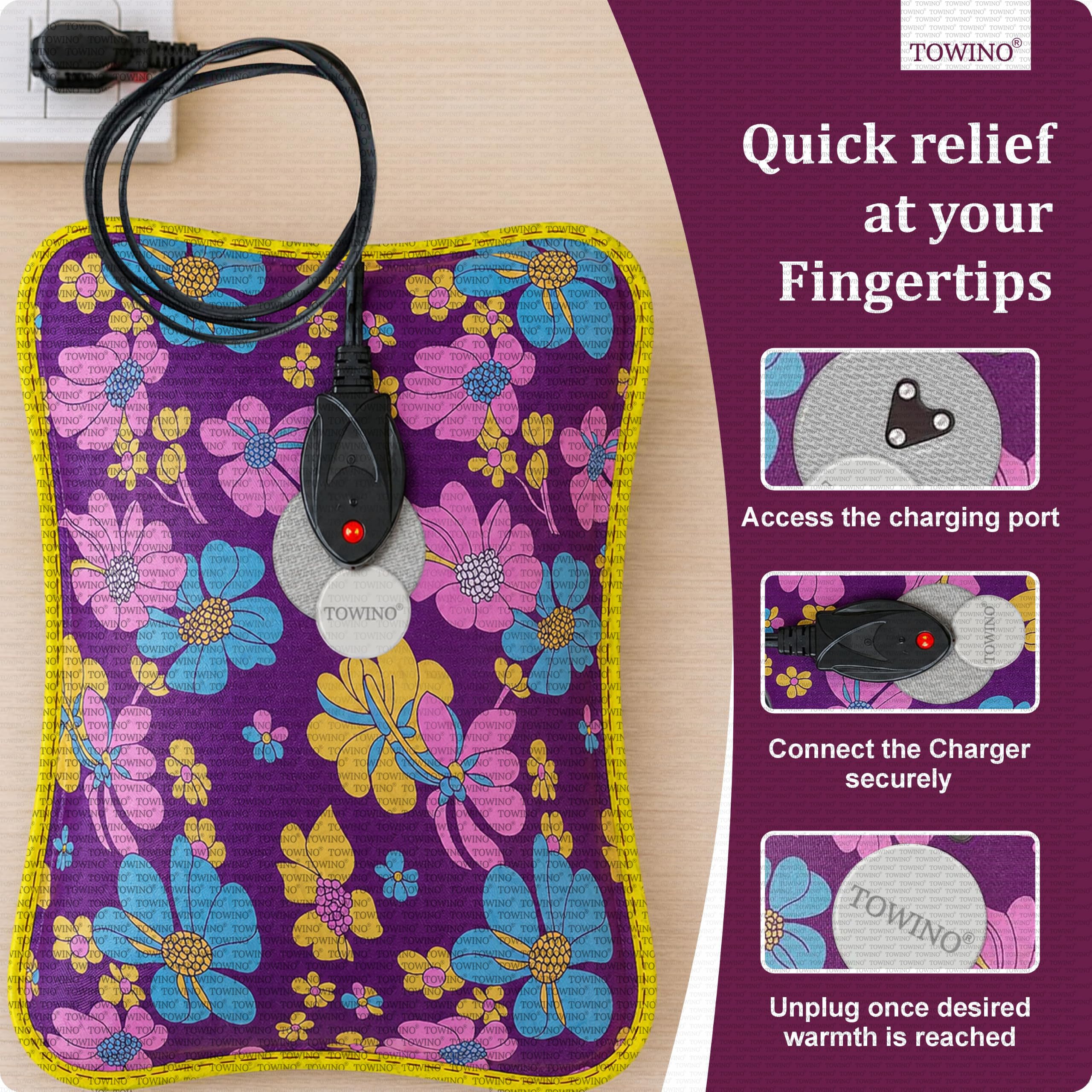 Hot Water Bag For Pain Relief Heating Bag Gel Hot Water Bag Hot Bags For Pain Relief Hot Water Bags Electric Hot Pack Heat Pad Electric For Pain Relief Electric Heating Pad For Back Pain Men & Women With Charging Cord (Multicolour) 3