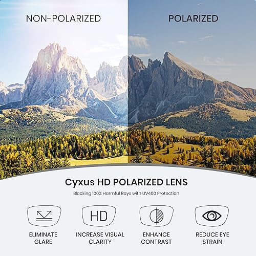 Miniatura 8 de Cyxus Gafas de sol deportivas polarizadas para hombres y mujeres, para correr, ciclismo, pesca, golf, conducción, gafas de sol Tr90