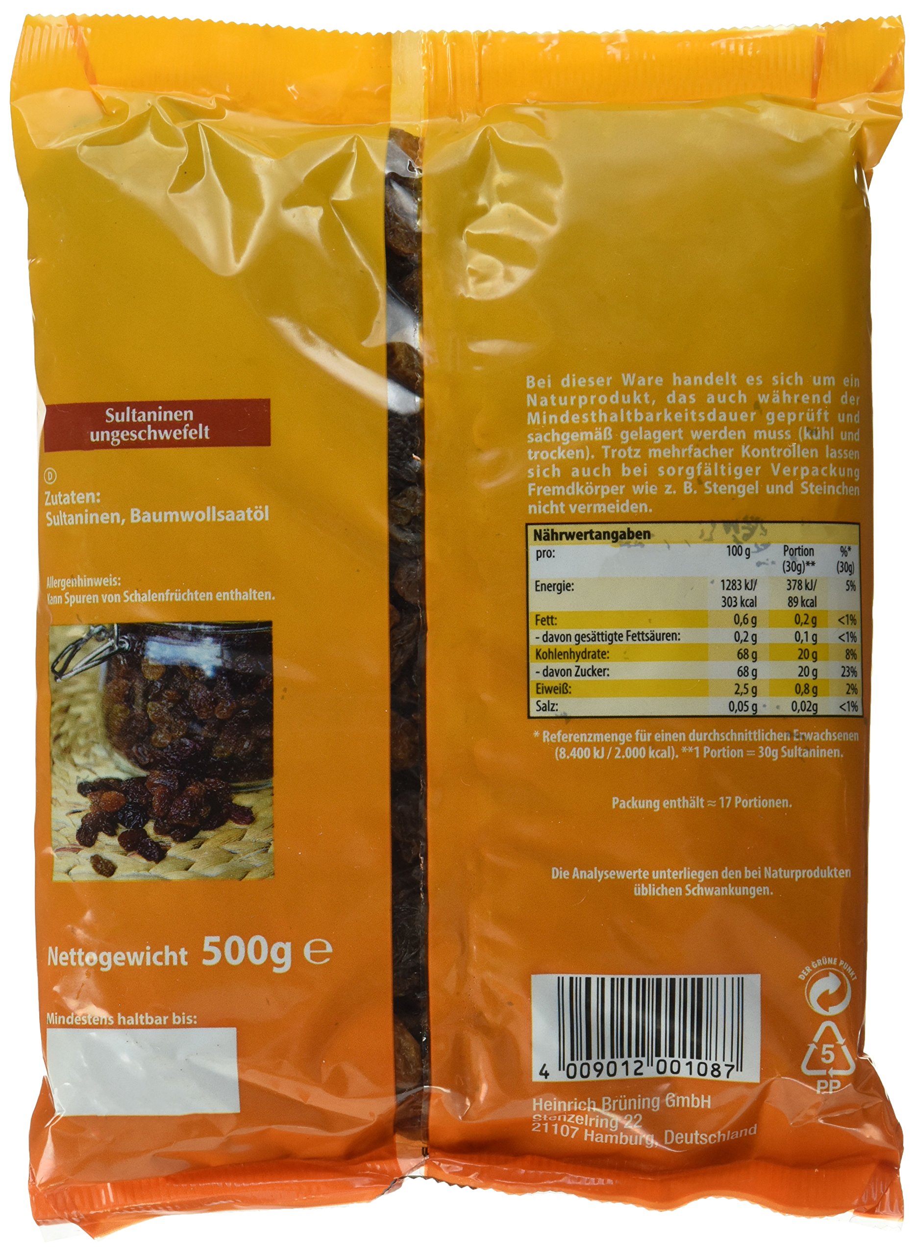 Suntree Sultaninen ungeschwefelt, 20er Pack (20 x 500 g)
