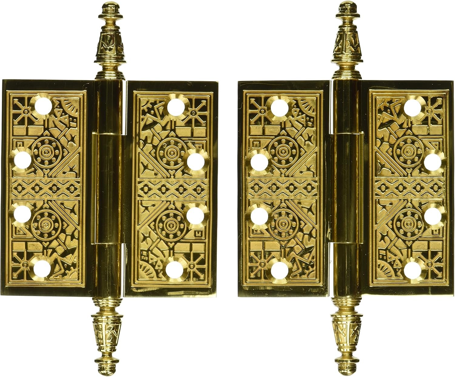 Deltana DSBP44U15A Solid Brass Ornate 4-Inch x 4-Inch Square Corner Hinge