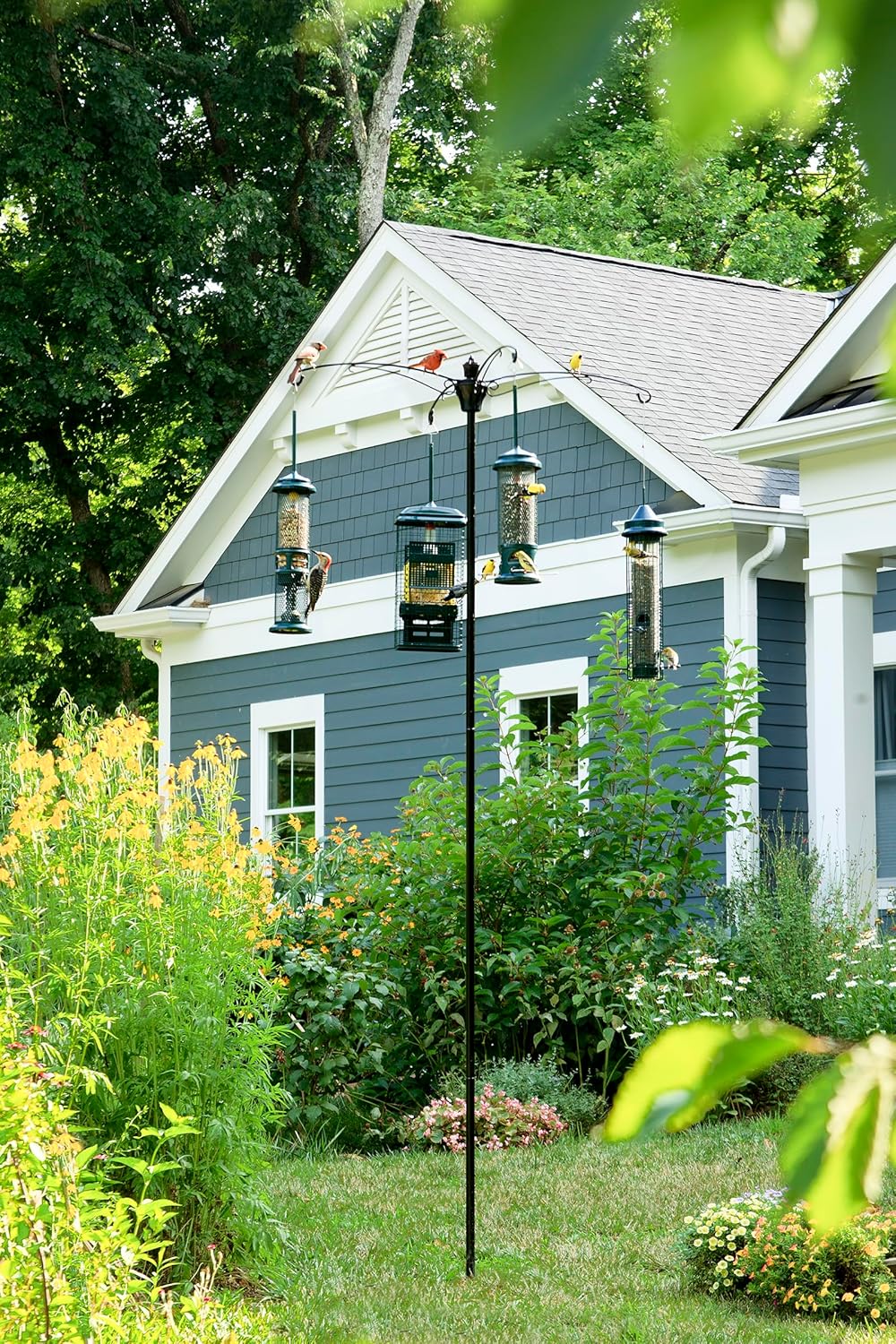 BirdsUP Versa Pole for 4 Bird Feeders, w/Bullseye Level and Torque Bar, 1-inch Diameter, 7.7ft Installed