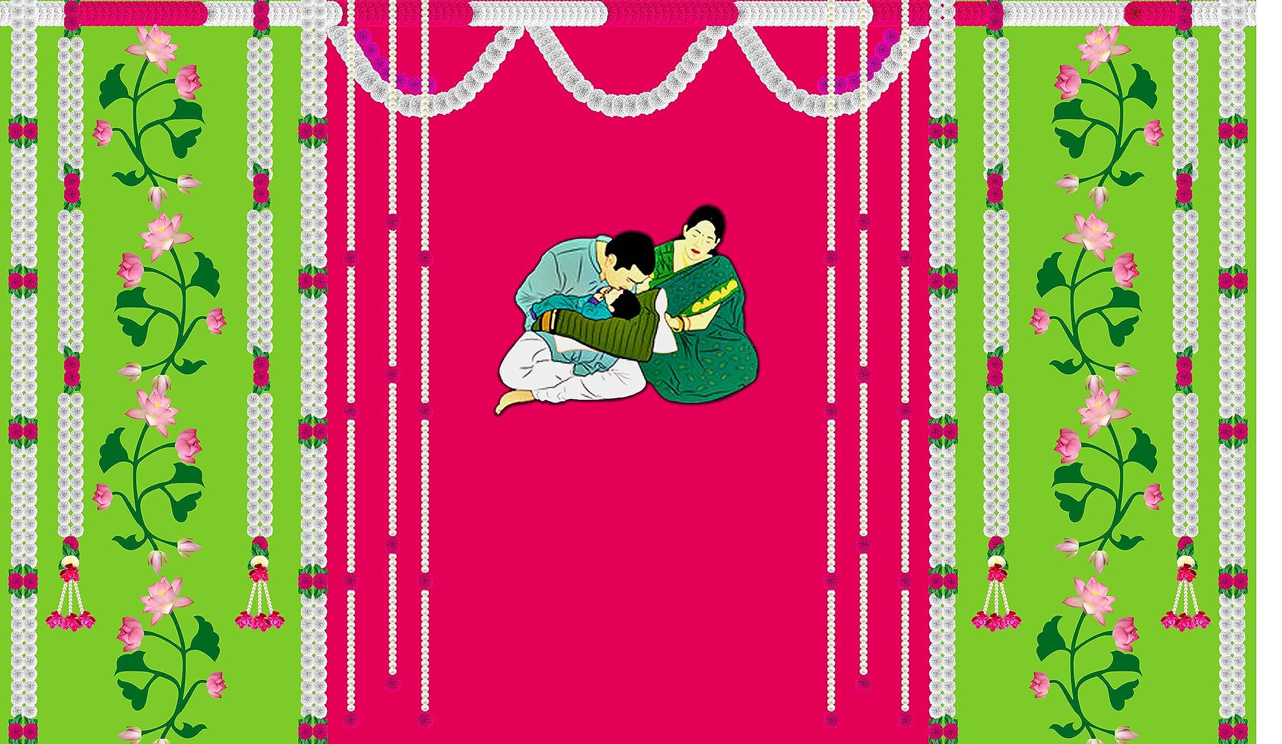 Backdropon Pink Green Flower Backdrop with Baby Shower Design Backdrop for Cradle Ceremony, Baby Naming Ceremony/Background Curtain Cloth for Festival Size 5Feet Height and 8Feet Width(5 * 8) (B0CQKCWDQ4) Amazon Price History, Amazon Price Tracker