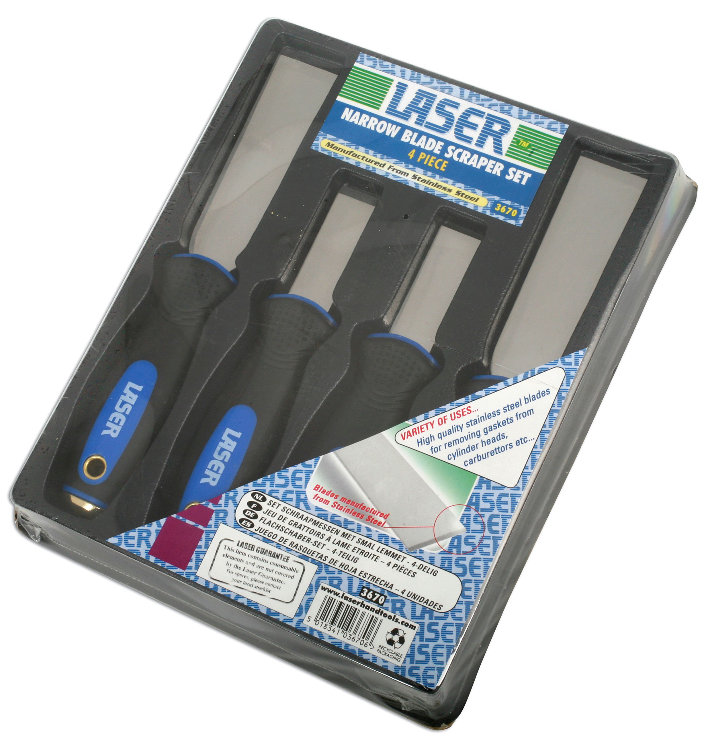 Laser 3670 zestaw skrobaków (4 sztuki)