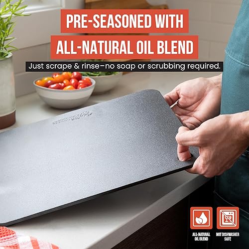 Miniatura 6 de Chef Pomodoro Acero para pizza para horno de 14 pulgadas y 14 pulgadas de grosor, acero para hornear para horno, parrilla, pan de masa madre, piedra