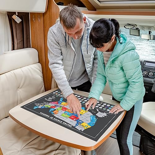 Miniatura 7 de Póster de mapa para raspar de los Estados Unidos, incluye los 63 parques nacionales de Estados Unidos, 42 monumentos de Estados Unidos y 15