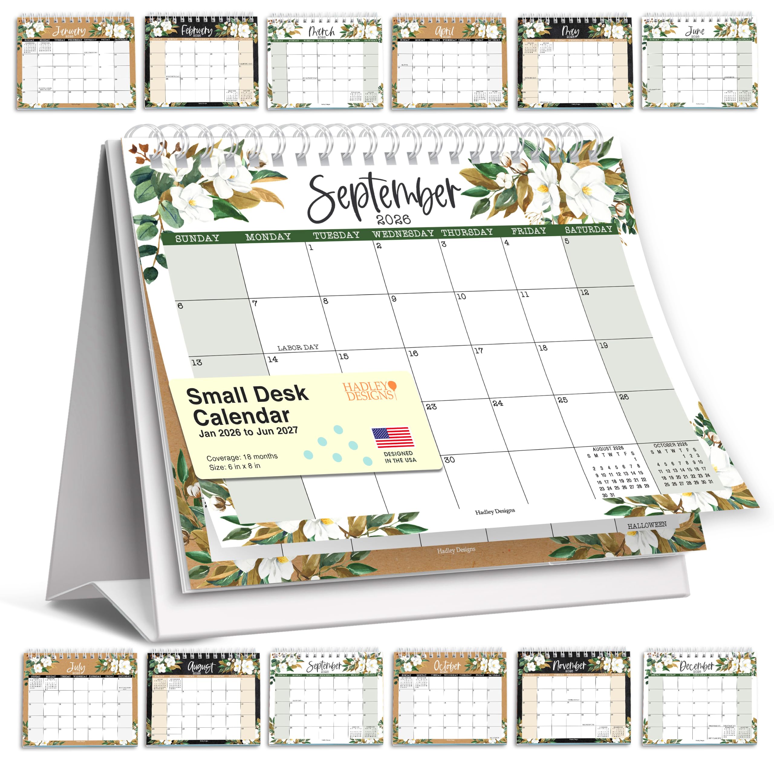 Amazon.com : Small Desk Calendar 2026-2027 Standing Flip - 2026