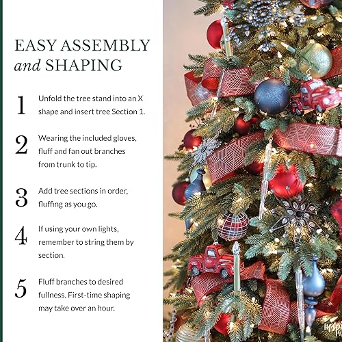 Miniatura 7 de Balsam Hill Stratford Spruce - Árbol de Navidad artificial delgado con follaje de aguja real y soporte de primera calidad para espacios pequeños,