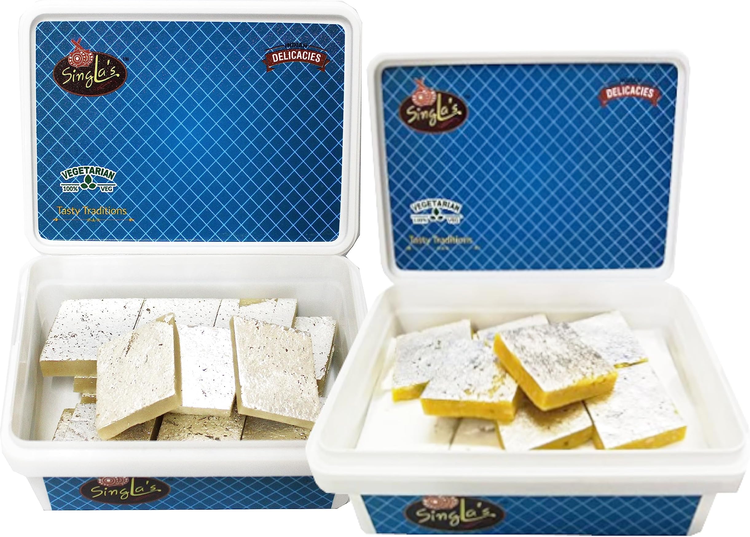 Singla Sweets Kesar Kaju Barfi 200g Kaju katli 200g Combo (Pack of 2 * 200, 400g)
