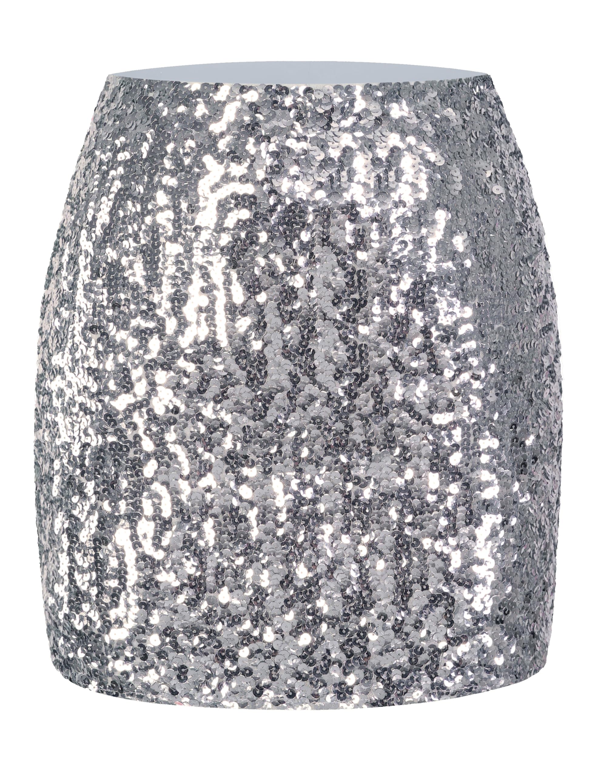 MANER Women's Sequin Skirt Sparkle Stretchy Bodycon Mini Skirts Night Out Party