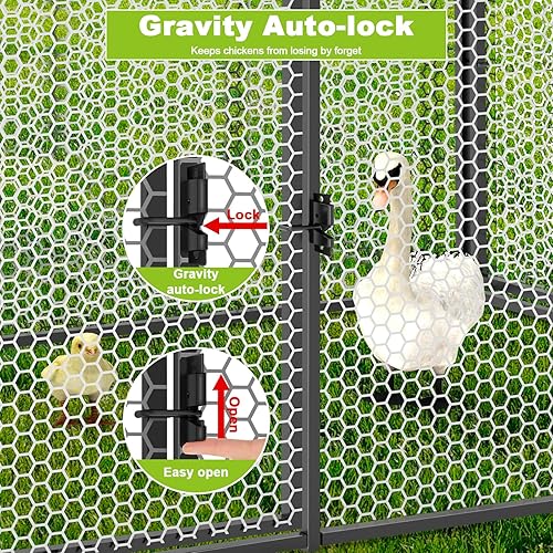 Miniatura 3 de Gallinero de metal para 8-12 pollos de 118 x 40 x 40 pulgadas, corrida grande para patio con cubierta, jaula portátil para aves de corral,