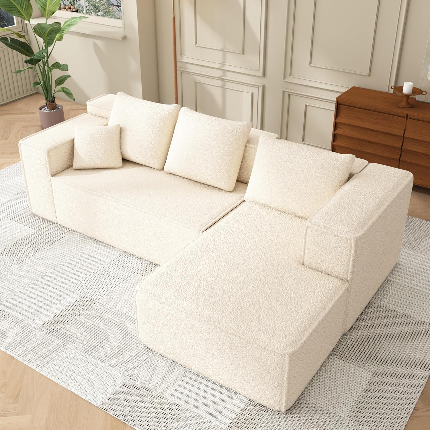 Swbvs Modular Sectional Sofa (White,...