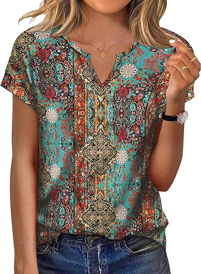 Spring V-Neck Cap Sleeve Top