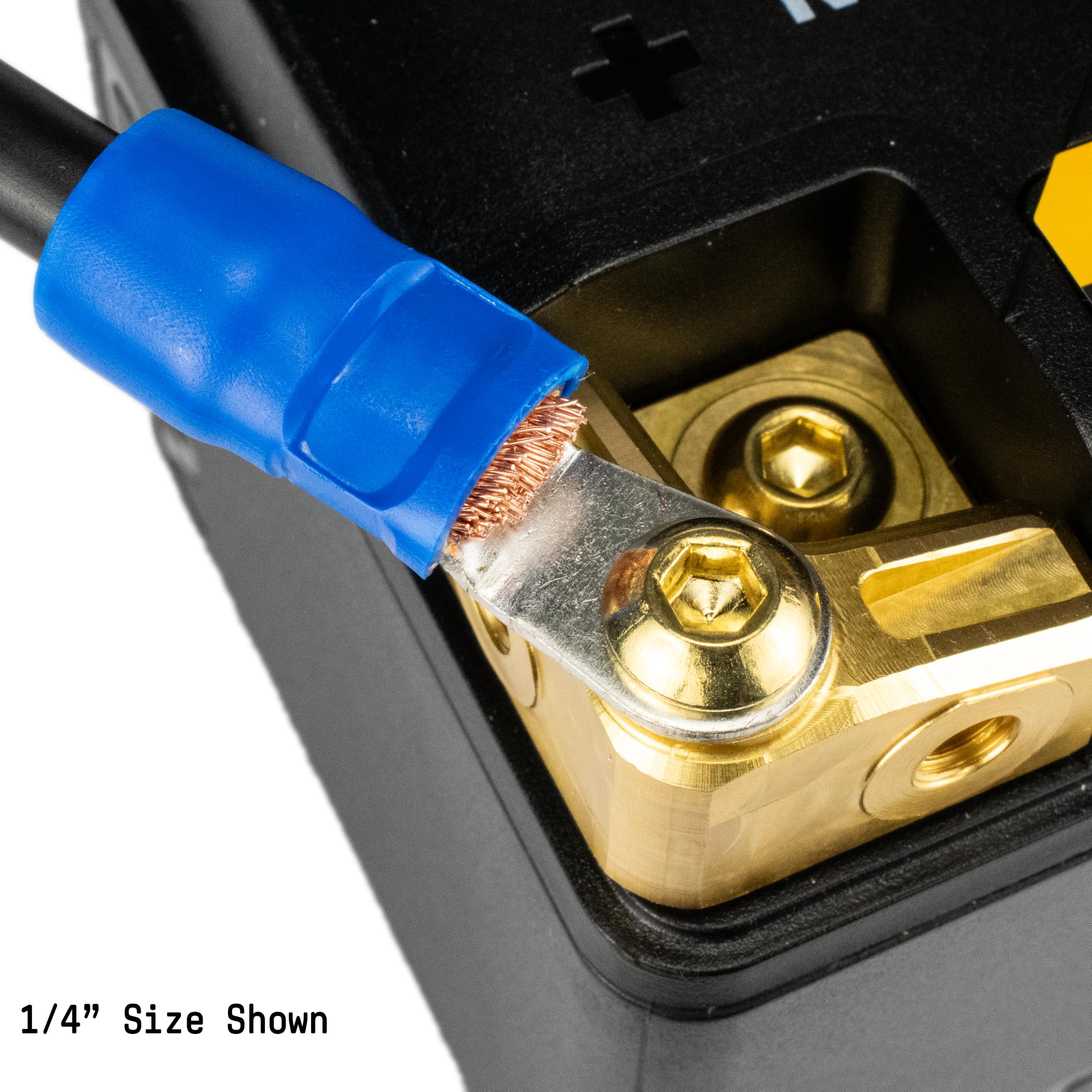 PAPUGA - 50 conectores de crimpado de anillo aislado, 6 AWG (16 mm2) de 5/16 pulgadas / M8, 600 V 88 A, terminal industrial CE RoHS de alta corriente, batería y cableado de alimentación