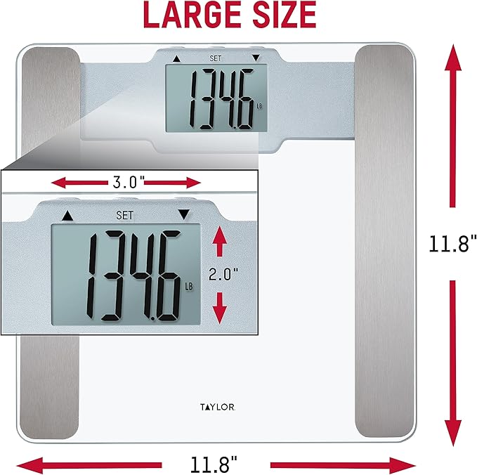 Báscula Digital Corporativa Taylor – Vidrio Templado 11.8" miniatura 3
