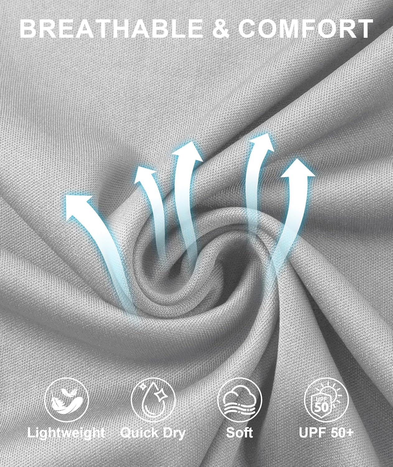 ZITY 5 Pack Mens UPF 50+ Hoodie Shirts Sun Protection Athletic Fast Dry Lightweight Rashguard for Fishing Hiking Workout - Image 5