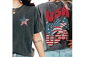 Womens Fourth Of July Shirt, Retro USA Flag Comfort Colors