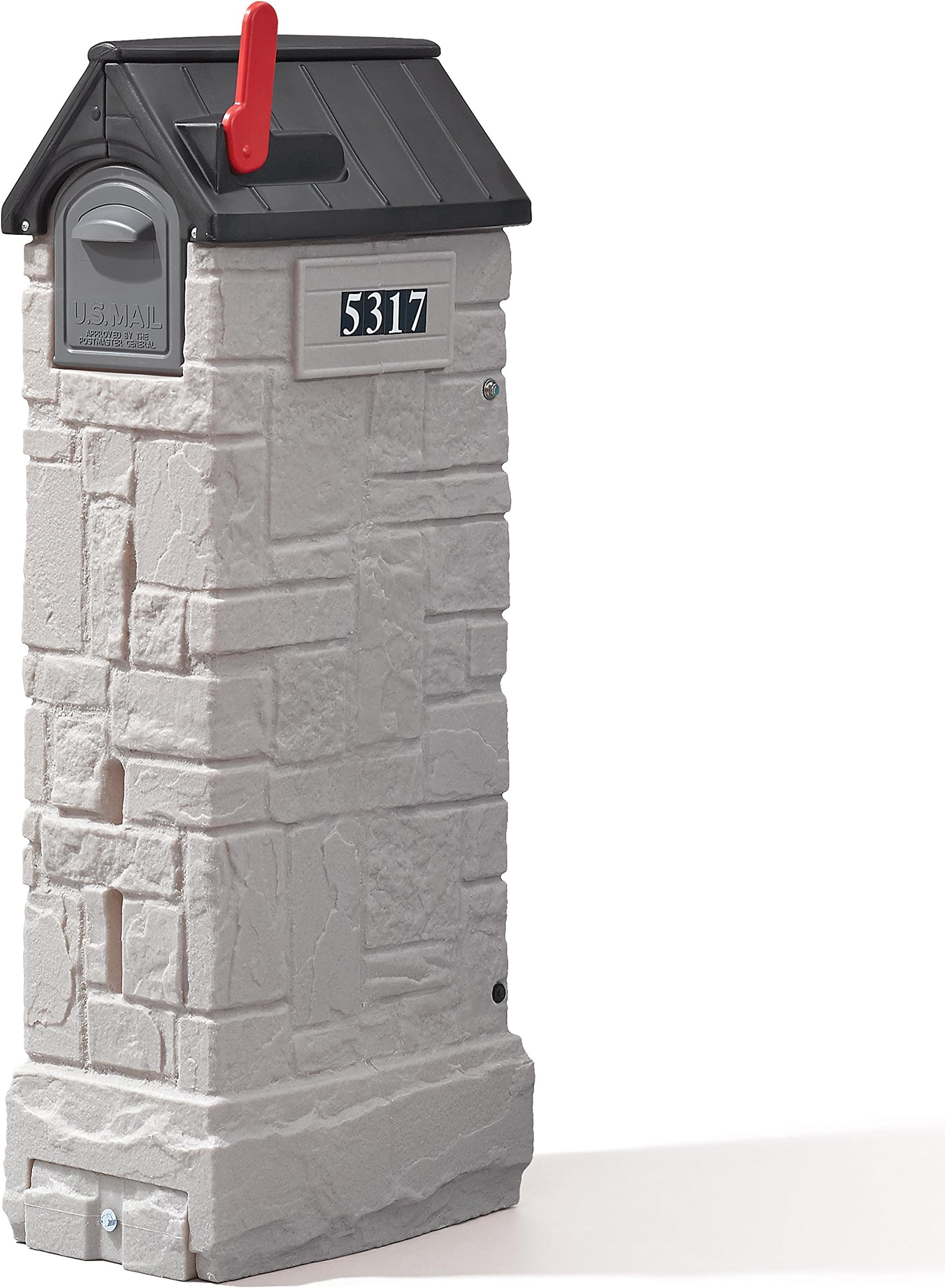 Step2 MailMaster StoreMore Mailbox, Extra Storage, Weather Resistant, Large Outdoor Mailboxes, Made of Durable Plastic, Easy to Install, Flag Included, Gray