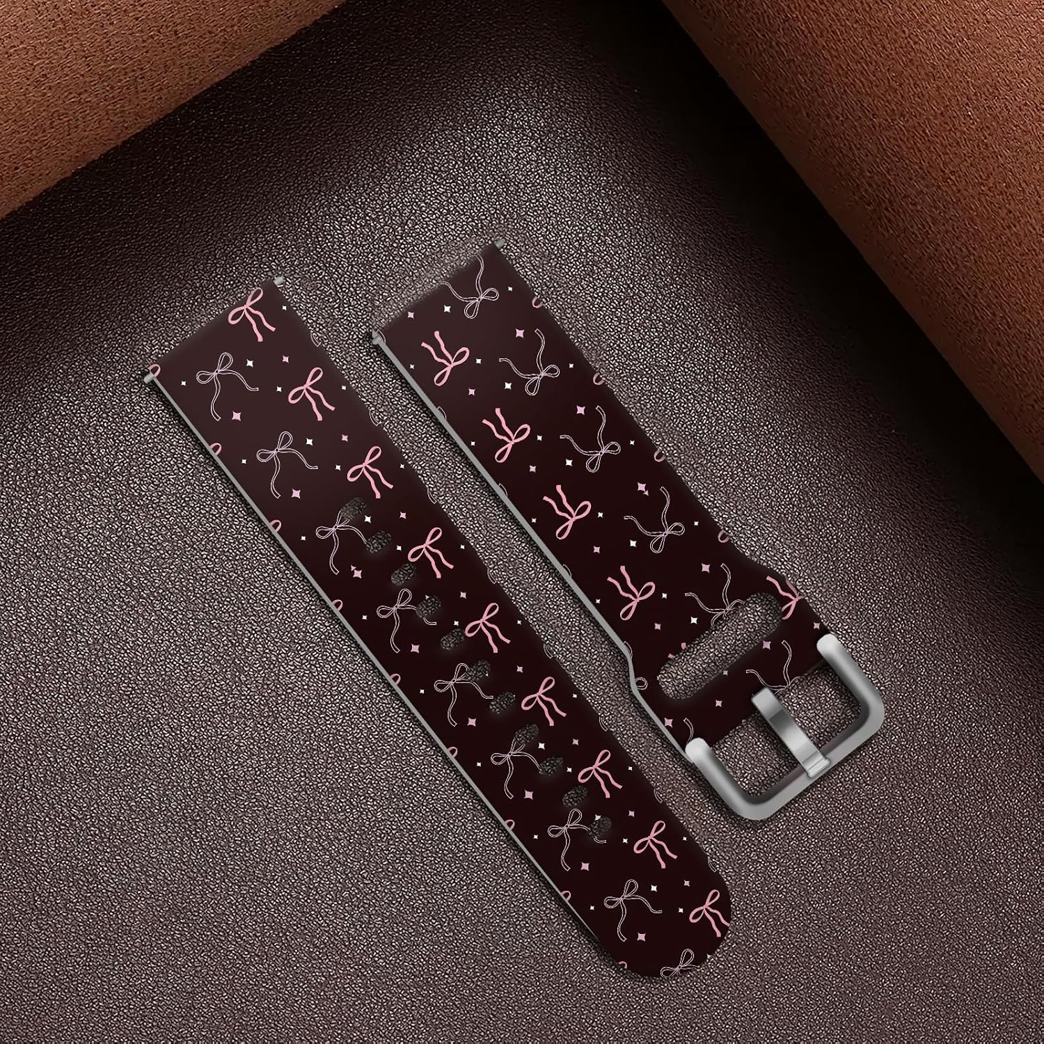 Watch Bands Compatible with Samsung Galaxy Watch 40mm 42mm 44mm 45mm 46mm, 20mm Pattern Replacement Silicone Strap for Galaxy Wacth 7/6/ 5/4/ 5 Pro/4 Classic/3 (41mm)/Active 2 - Image 4