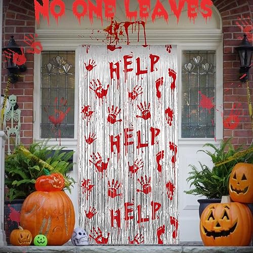 Miniatura 4 de Decoraciones de fiesta de Halloween, telón de fondo de fotos de Halloween, 2 paquetes de 3.3 x 6.6 pies, Zombi vampiro, decoración de fiesta de