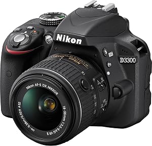 Nikon D3300 24.2 MP CMOS Digital SLR with AF-S DX NIKKOR 18-55mm f/3.5-5.6G VR II Zoom Lens (Black)