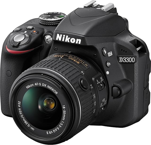 Nikon D3300 24.2 MP CMOS Digital SLR with AF-S DX NIKKOR 18-55mm f/3.5-5.6G VR II Zoom Lens (Black)