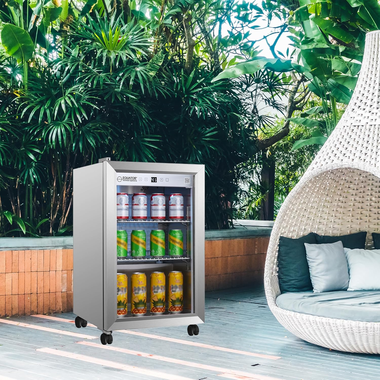 Equator 2.3cf Outdoor/Indoor Refrigerator IPX4 SS Builtin/FS 85 Cans Quiet 42dB