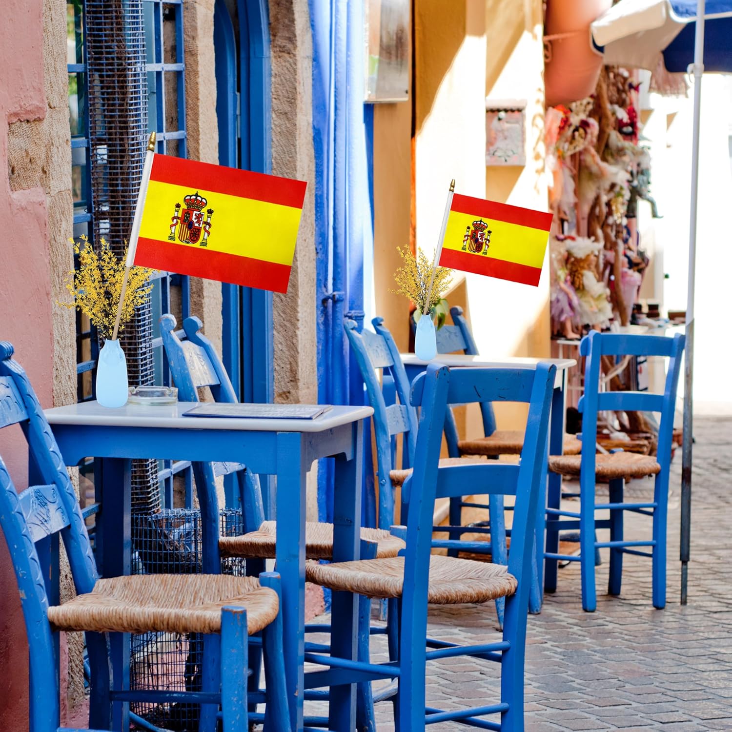 WEITBF 12 Pack 8×12 Inch Spain Flags Small Spanish Flags on Stick Mini Handheld Flag Outdoor Decorations - Image 4