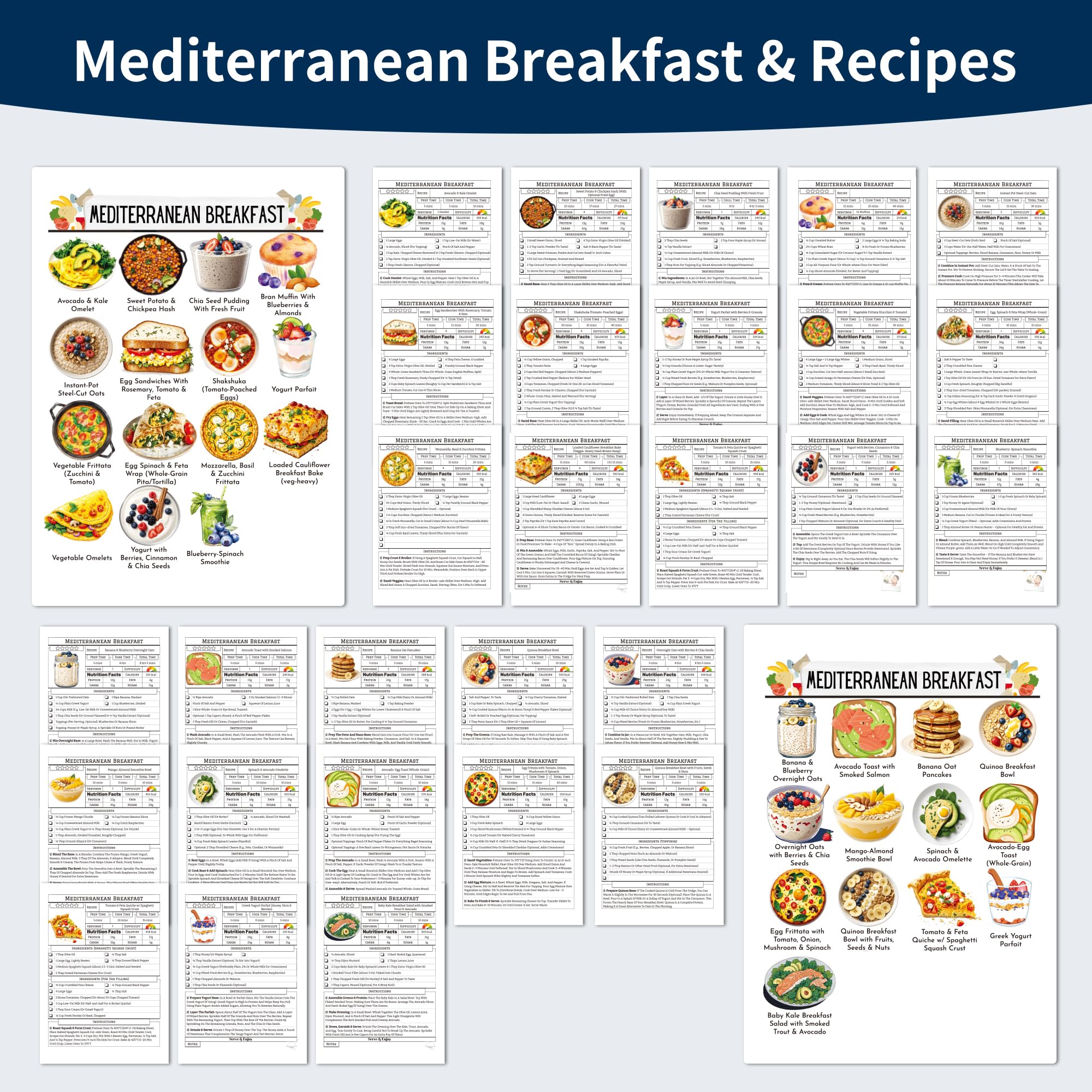Simple & Easy - Libro de cocina de dieta mediterránea para principiantes y personas mayores, libro de recetas mediterráneas con planes de comidas, lista de alimentos y aperitivos, cuaderno de cocina