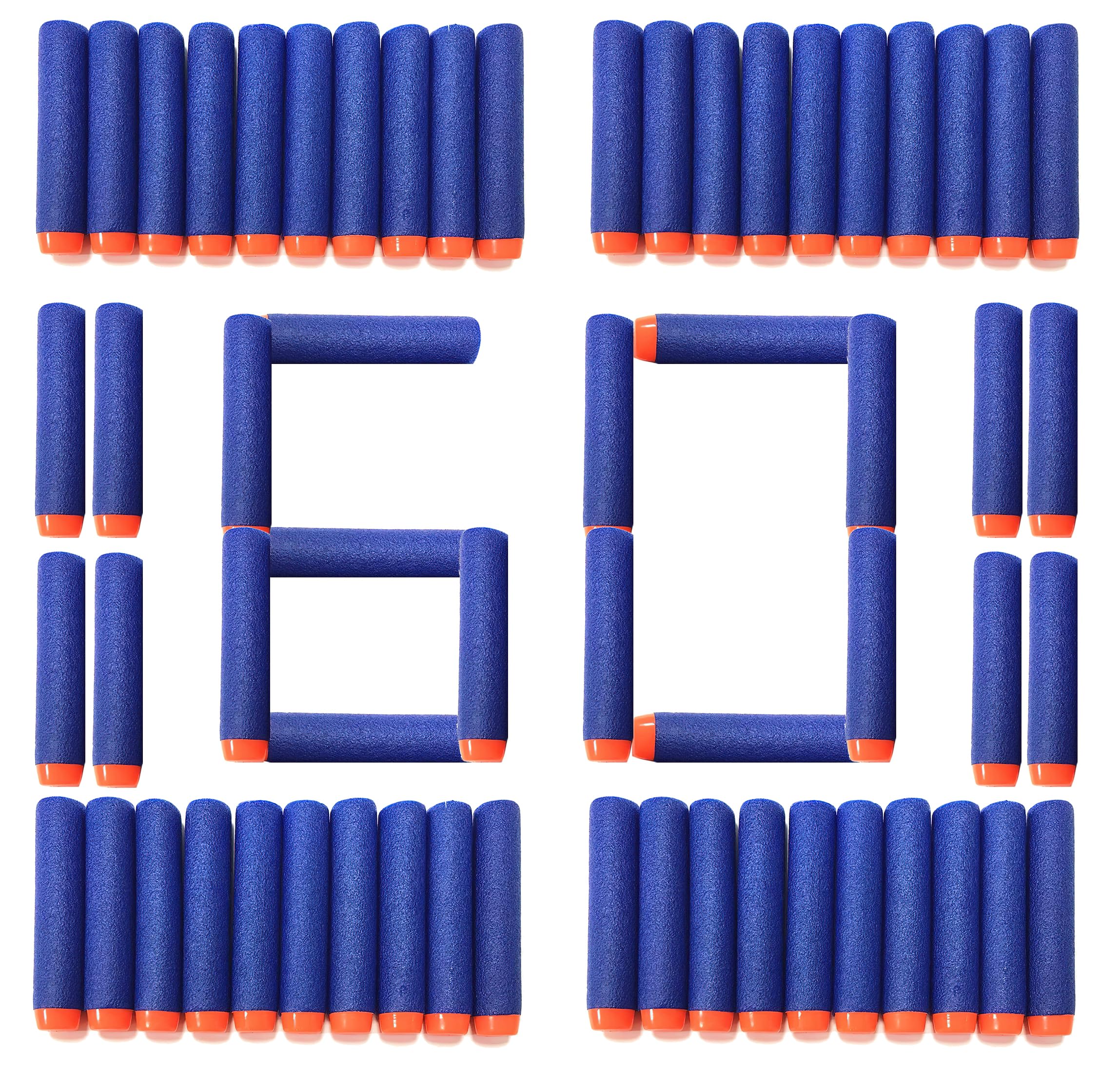 7.2cm Blue Refill Foam Bullet Darts for Toy Gun Blasters - Compatible with Major Brands