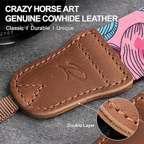 Miniatura 102 de Padwa Lifestyle Correa de cámara a rayas, de 1.5 pulgadas, suave tejido de cuerda de algodón, correa de hombro para fotógrafos y todas las cámaras