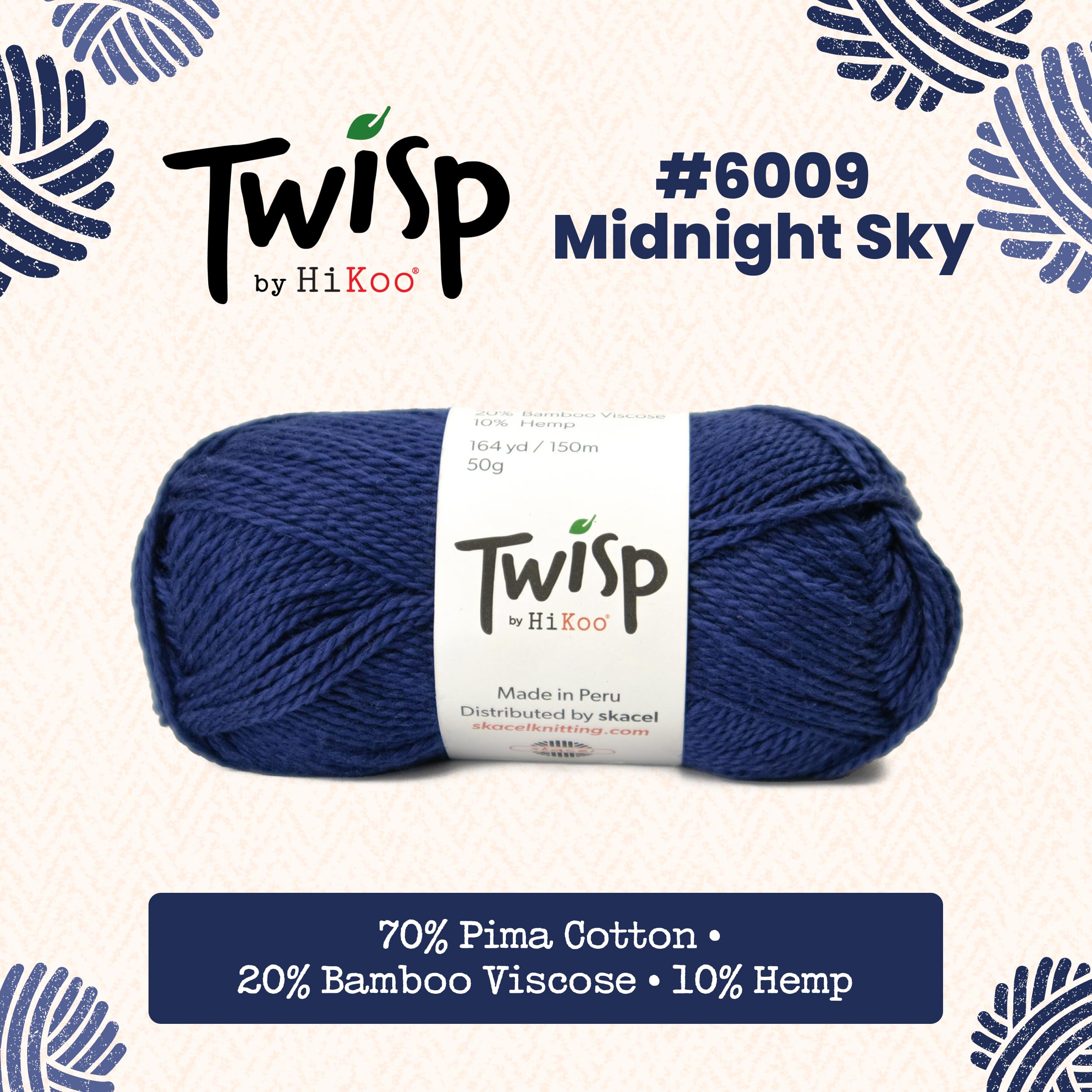 Amazon.com: HiKoo Twisp Yarn, Soft Pima Cotton, Bamboo Viscose and