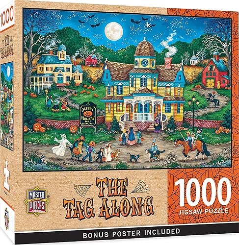 MasterPieces Rompecabezas de Halloween de 1000 piezas, The Tag Along - 19.25 x 26.75 pulgadas