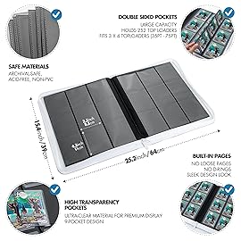 FunGuys Toploader Binder, Trading Card Binder Storage, 252 9 Pocket Top Loader Binder, Card Collection for Yugioh, MTG, TCG, Pokemon Card Folders
