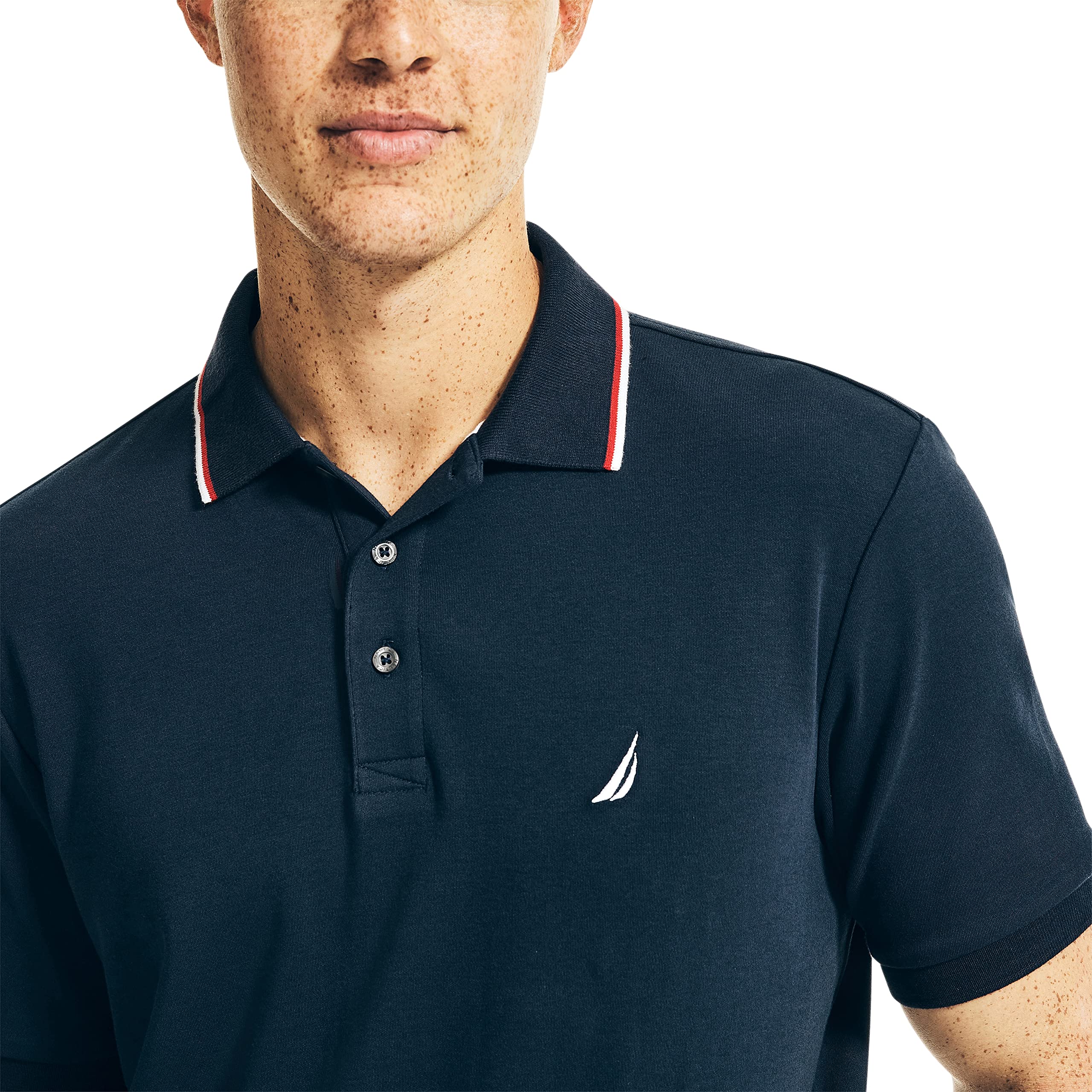 Nautica Męska koszulka polo z krótkim rękawem i podwójnym kołnierzem o klasycznym kroju, granatowy, 3XL