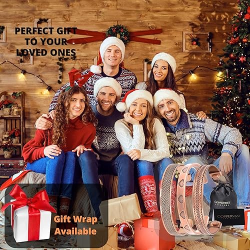 Miniatura 5 de Pulseras de cobre para hombres y mujeres  Juego de 3 con caja de regalo  Hecho a mano 100% cobre  Regalo para mujeres y hombres