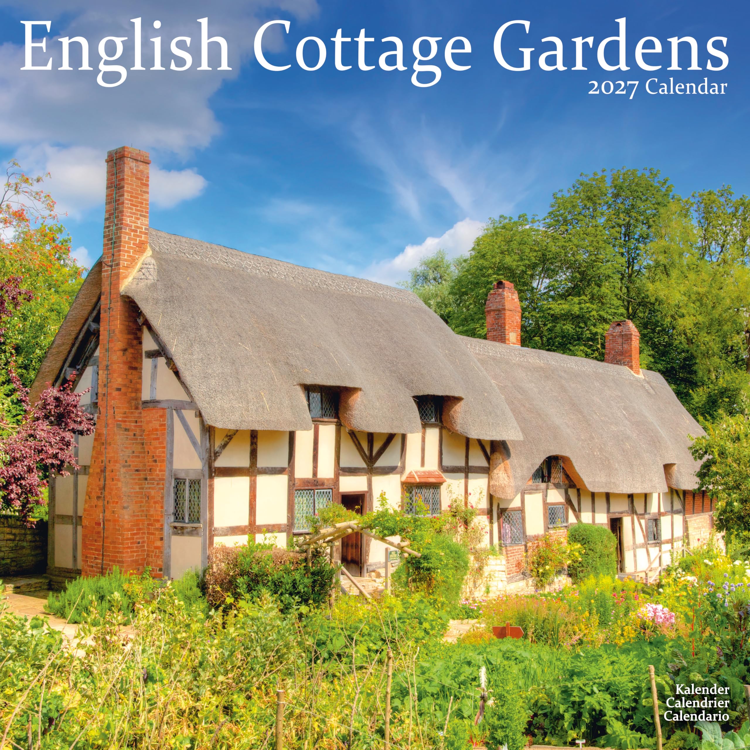 English Cottage Gardens Calendar 2027, Wall Calendars, Month To View, Gift