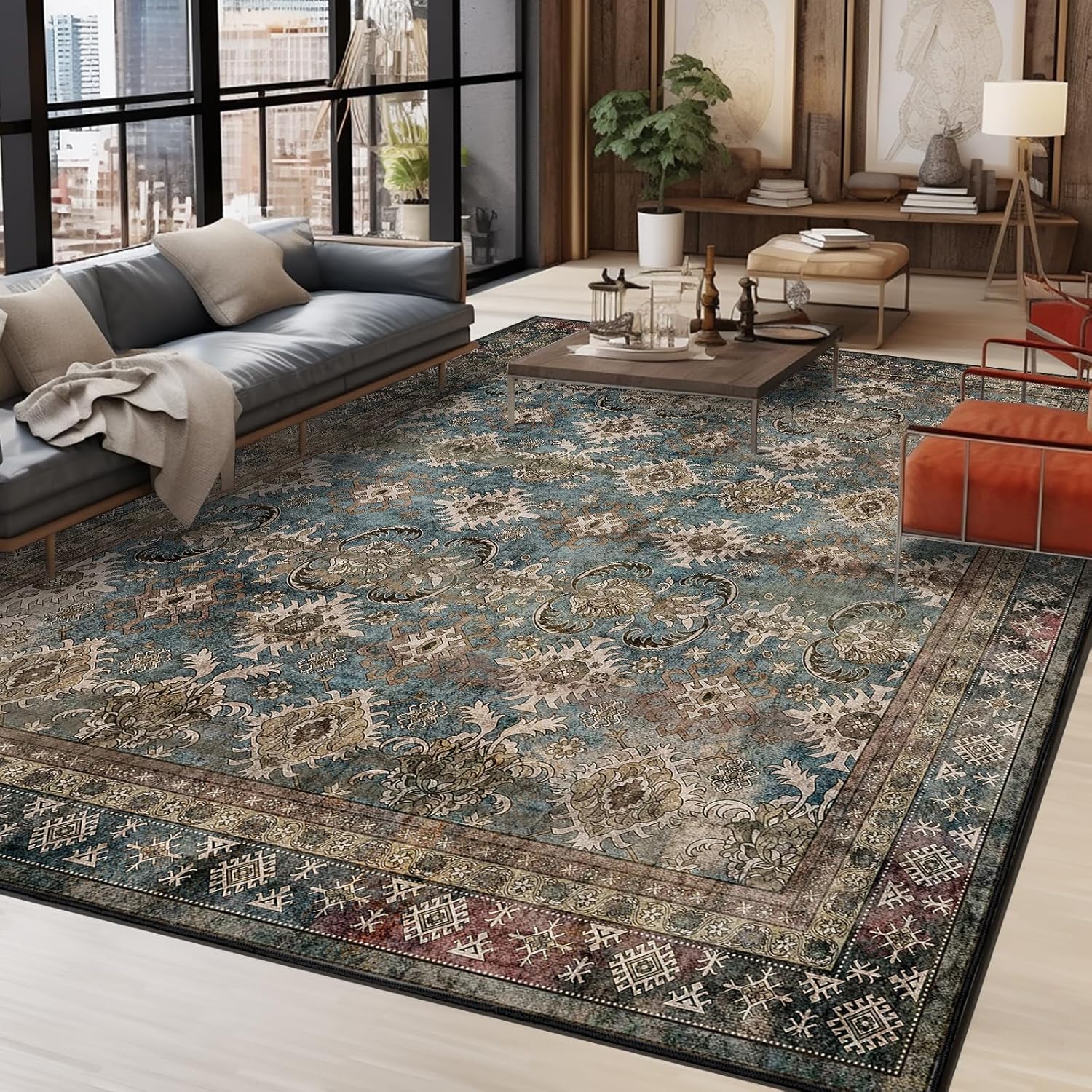 Area Rugs for Living Room NonShedding Boho Rug for Bedroom