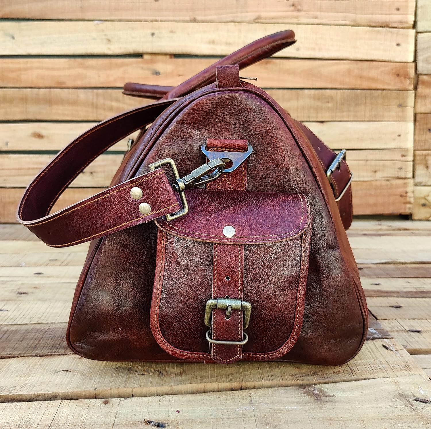 Leather Travel Duffel Bags for Men and Women Leather Overnight Weekender Vintage Leather Luggage Sports Gym Duffle