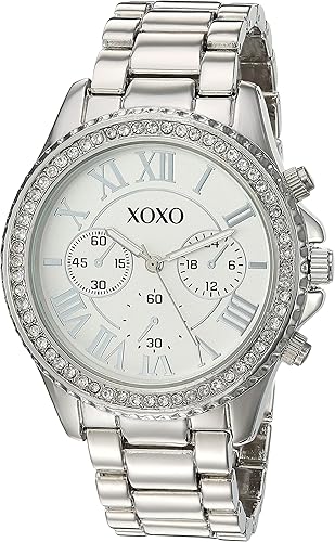 Accutime XOXO XO5936AZ Reloj analógico de cuarzo plateado para mujer, plateado