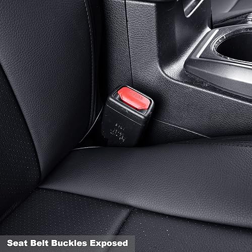 Miniatura 6 de Luckyman Club 2 Fundas de asiento de ajuste personalizado para cabina de camioneta de 2 filas y 4 puertas,cabina extendida, 2 piezas, negro