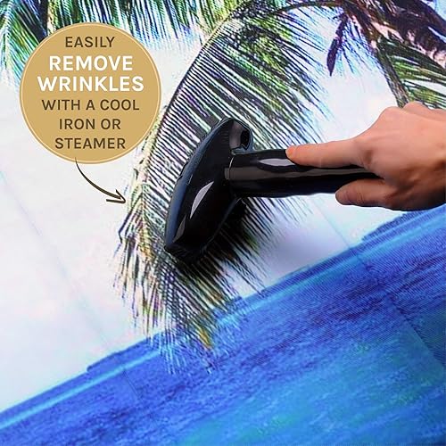 Miniatura 5 de Telón de fondo para cabina de fotos de playa tropical, 5.9 x 5.9 pies, decoración perfecta para fiestas de cumpleaños, bodas, Luau, fiesta de Moana